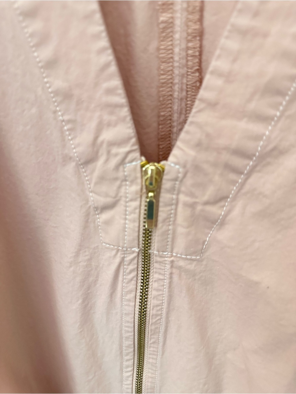 Anthropologie Maeve Blush Pink Zip A-line Swing Dress Tunic Medium Cotton - Picture 7 of 16